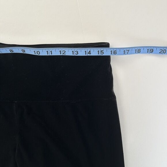 Suave Black Velvet Leggings Pants Sz Large Revolutionary Tummy Control Stretch - Picture 5 of 6